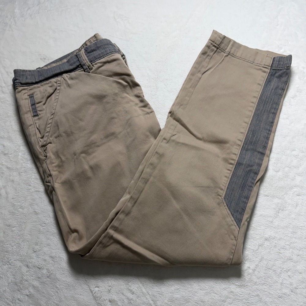 Anthropologie Pilcro Hyphen Fit Railroad Beige Chino‎ Pants Size 32 (38x29) Boho